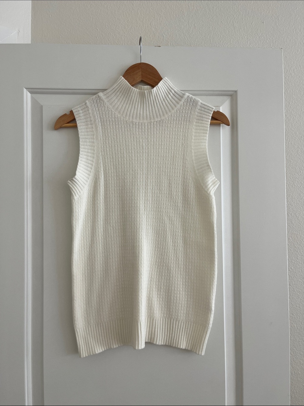 Cyrus Sleeveless Turtleneck Sweater in Cream Essentials Minimalist Normcore